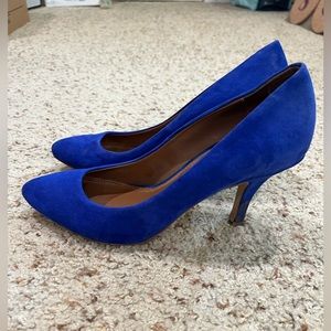 Chinese Laundry blue suede heels, size 7